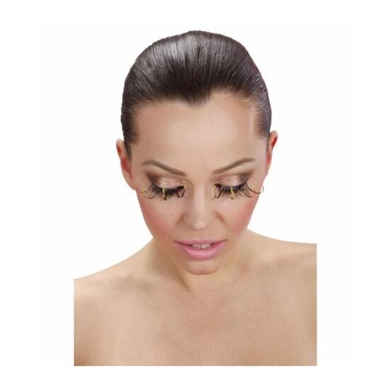 Pestañas negras con Maxi Puntas con purpurina dorada