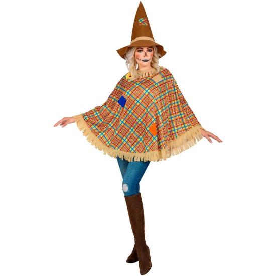 Poncho Espantapájaros con Sombrero – Disfraz de Halloween y Carnaval