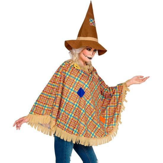 Poncho Espantapájaros con Sombrero – Disfraz de Halloween y Carnaval