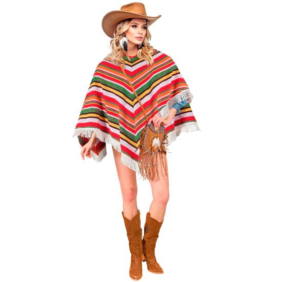 Poncho Mexicano de Algodón para Disfraz Unisex Tallla única
