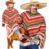 Poncho Mexicano de Algodón para Disfraz Unisex Tallla única