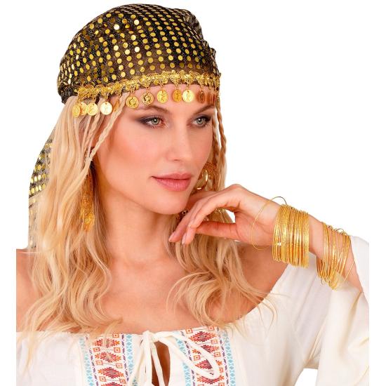 Pulseras Doradas Estilo Gitano – Set de 40 | Widmann 2983B