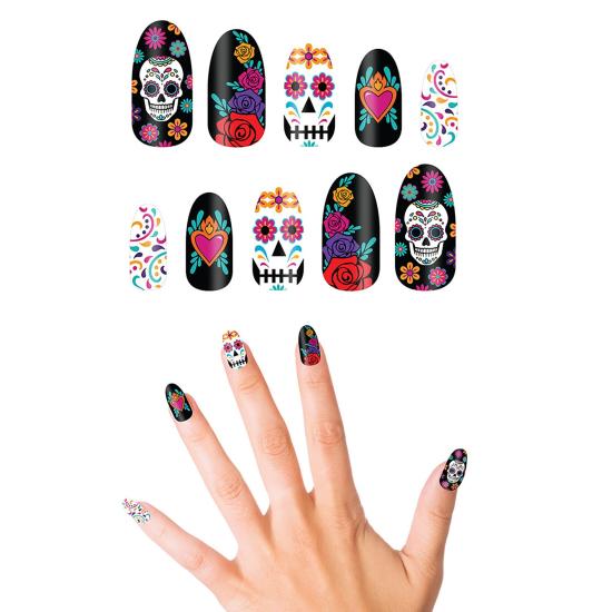 Set 10 Uñas Catrina con Adhesivo