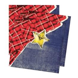Set 12 Servilletas Salvaje Oeste 33 x 33 cms