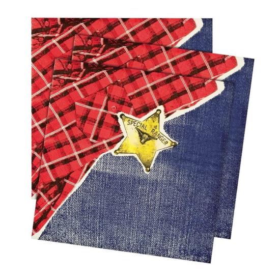 Set 12 Servilletas Salvaje Oeste 33 x 33 cms