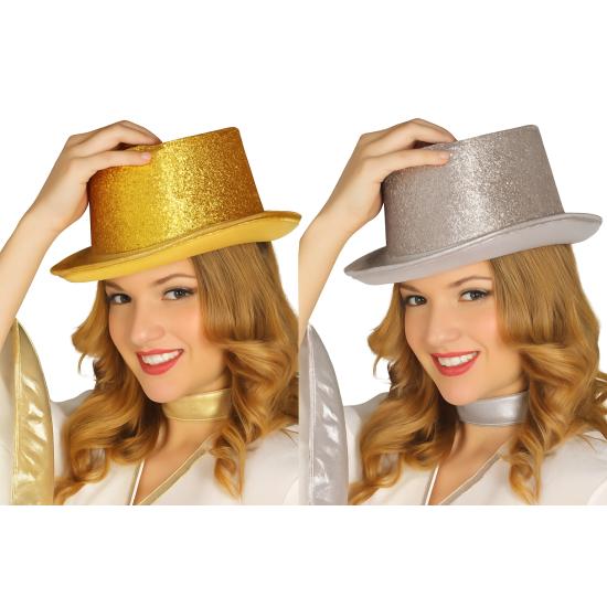 Sombrero de Copa Brillante – Dorado o Plateado (Adulto)