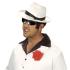 Sombrero Ganster Blanco Cinta Negra  alta Calidad