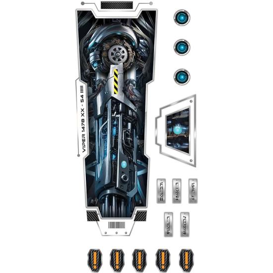 Tatuaje Futurista para Brazo (14×30 cm) – Tatuaje Temporal de Efecto Biónico